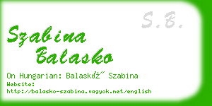 szabina balasko business card