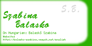 szabina balasko business card